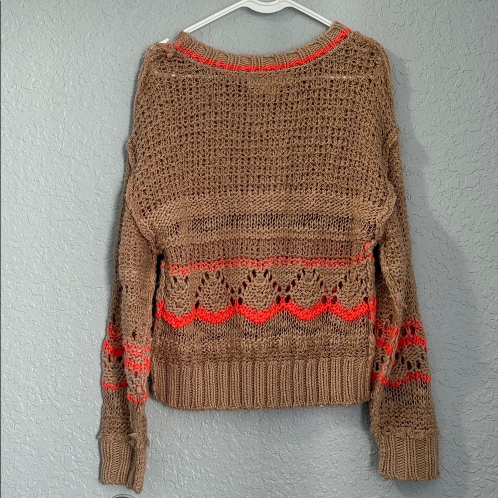 Saltwater Luxe Open Knit Sweater-Sand/Melon - Picture 6 of 8